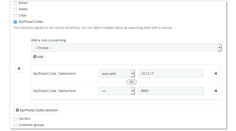 Prestashop : Shipping cost by zipcode